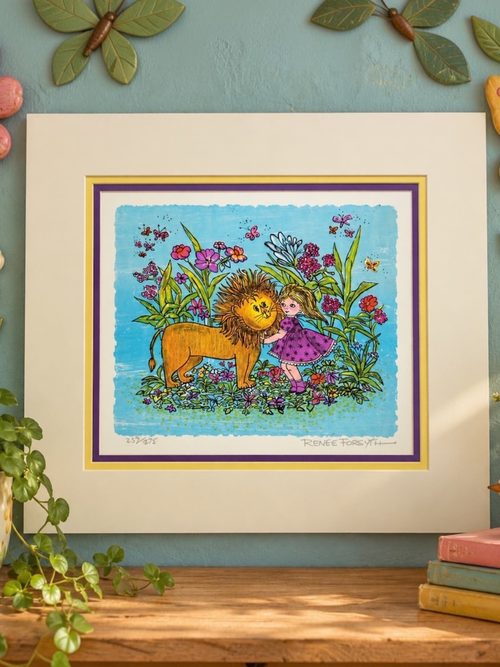 Renee Forsyth Hearts & Flowers Signed Numbered Lithograph 257/275 COA Vintage